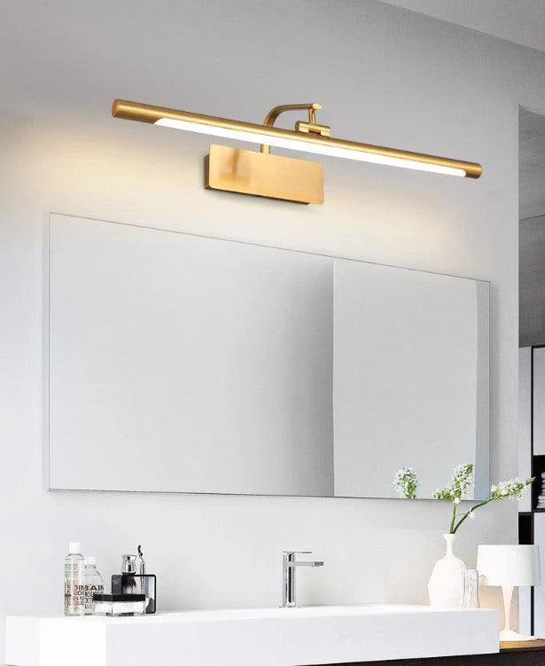HDC 12W Modern Electroplated Brass Gold Body LED Wall Light Mirror Vanity Picture Lamp - Warm White