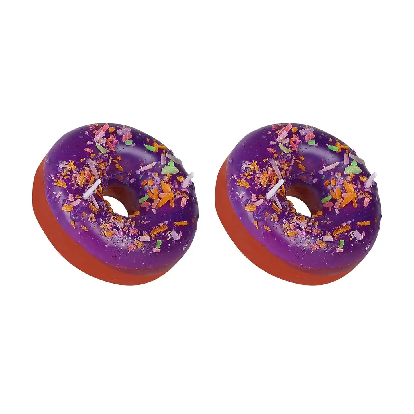 HDC Donut Shape Candle for Home Decor, New Year, Birthday Gifting (Pack of 2)