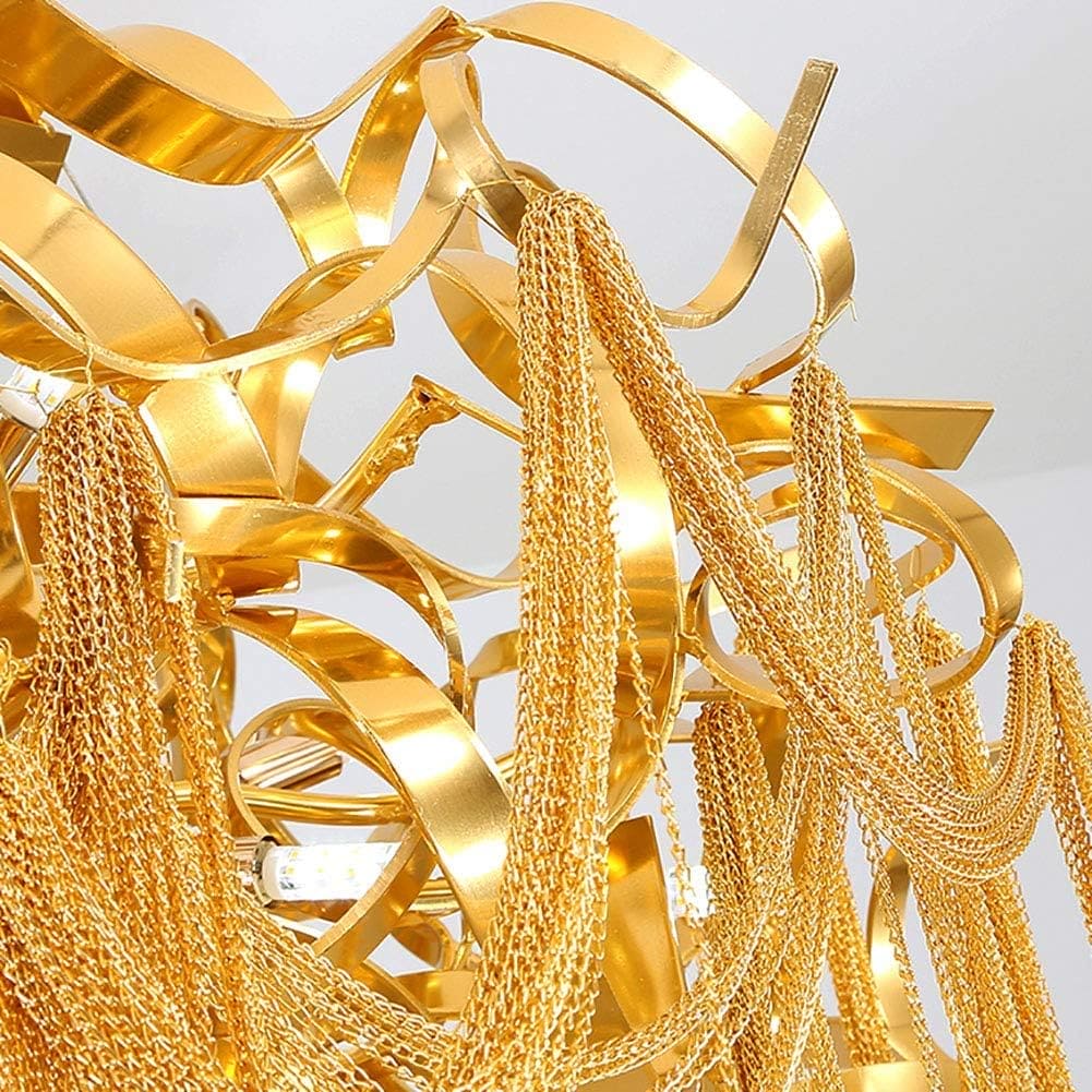 Hdc 800mm Light luxury modern chain tassel living room dining room chandelier villa lamps