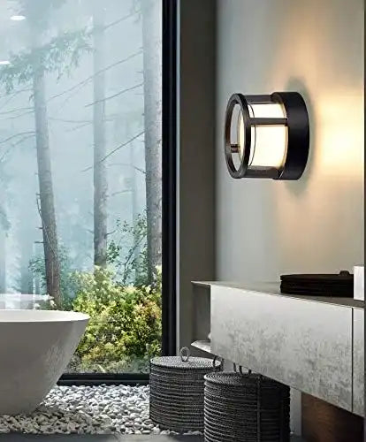 HDC 5 Watt M932 Led Outdoor Modern Wall Light Round Acrylic (Warm White)