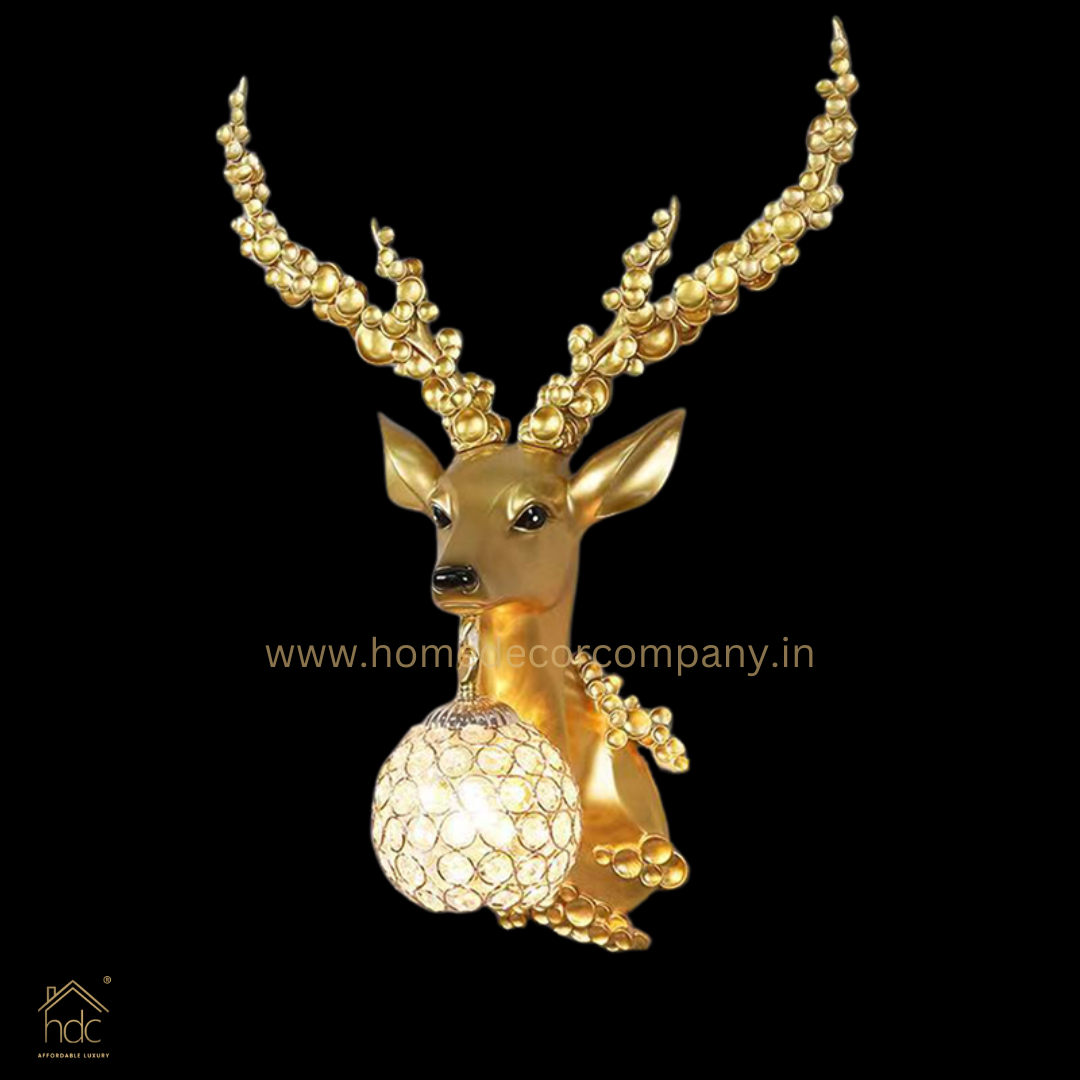 HDC Contemporary Deer Antler Wall Lamp Personalized and Creative Living Room Bedroom Hallway Decoration Light