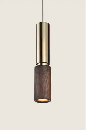 Hdc 12W Modern Led Wooden And Gold Pendant Light- Warm White