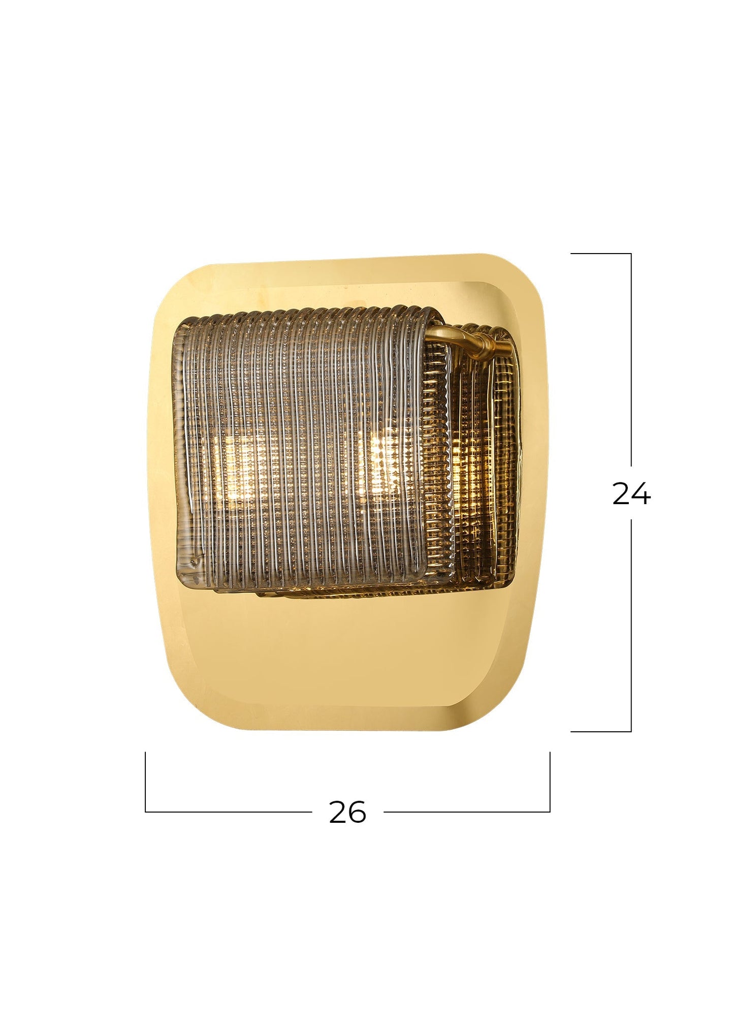 HDC Smoke & Amber Finish Luxury Glass Wall Light for Living Room