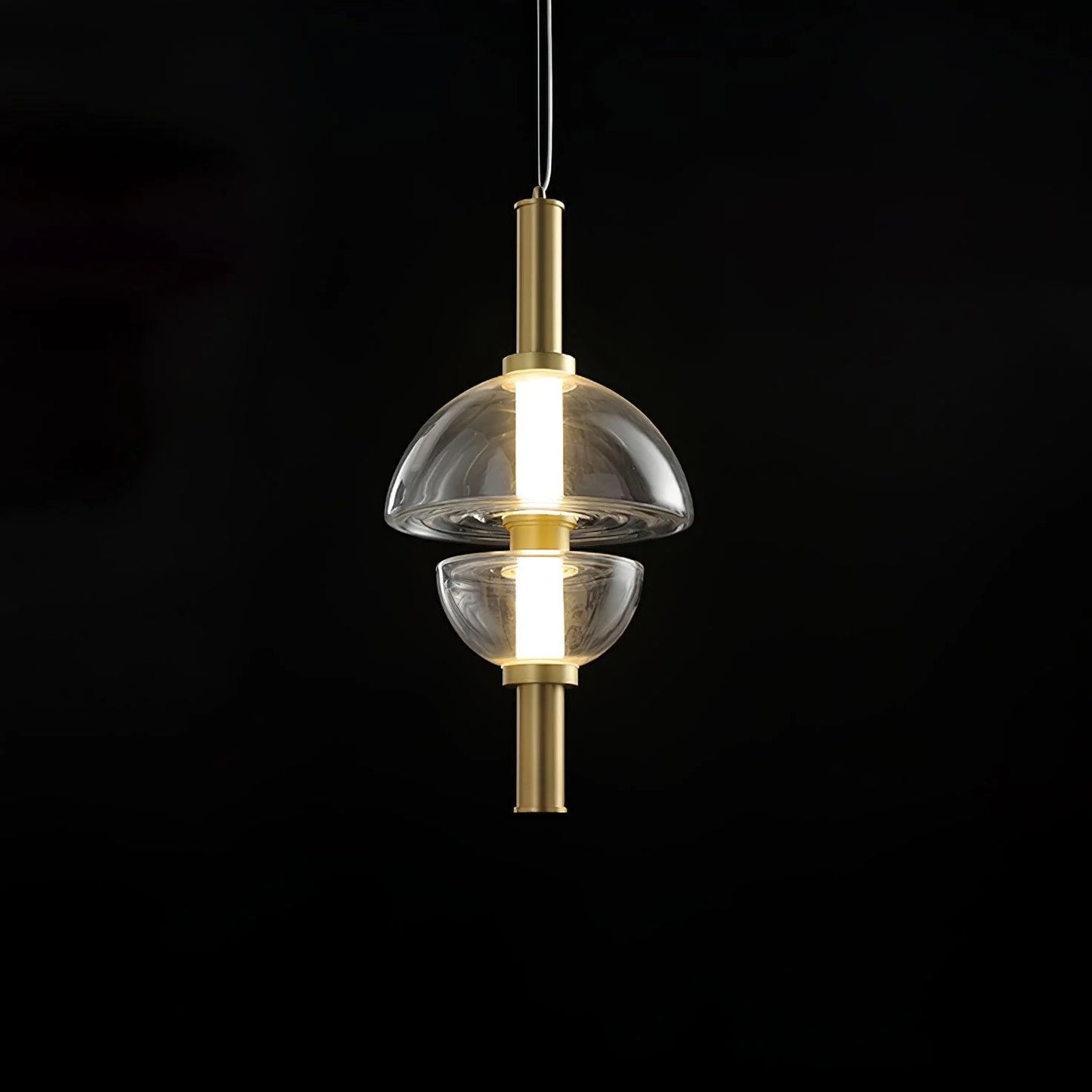 HDC Amber Glass Dual Layer Nordic Simple Modern Restaurant Pendant Light