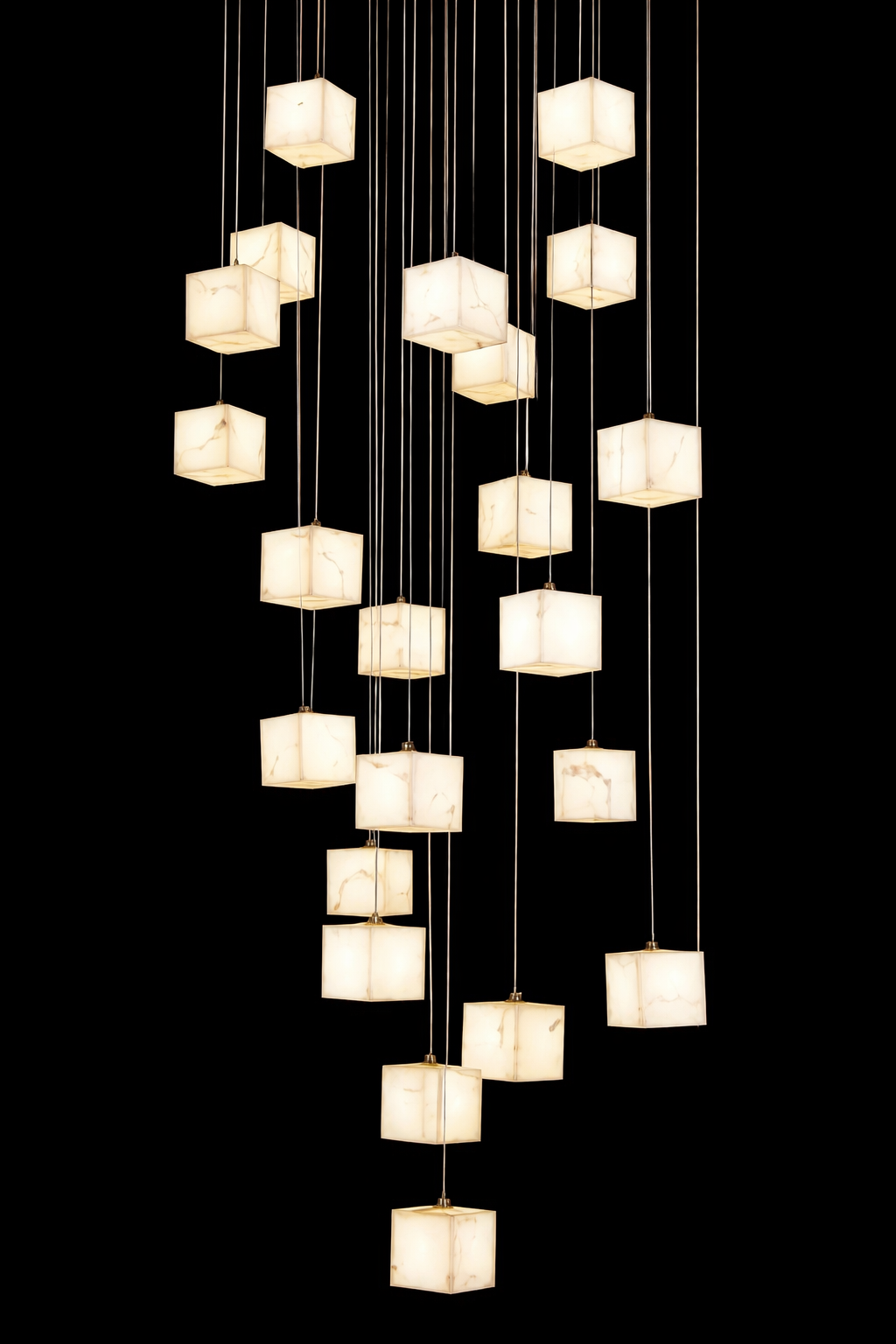 HDC 22Lights Luxury Double Height Multi Cube Chandelier