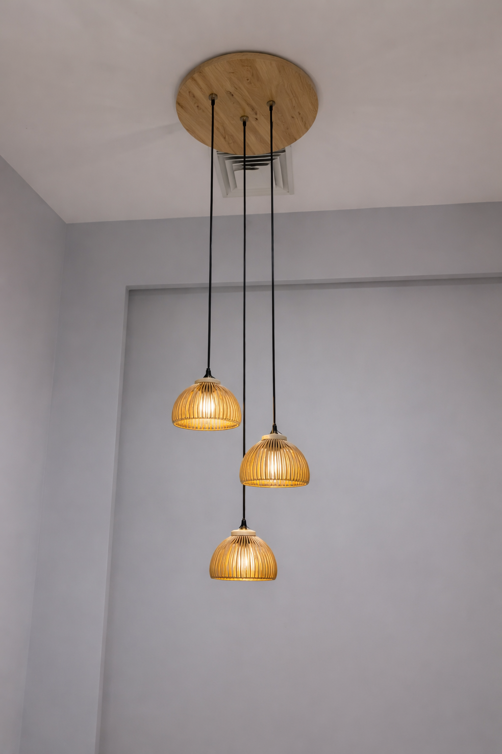 HDC Luxury Handwoven Cane Pendant Ceiling Light for Dining, Living & Café Spaces
