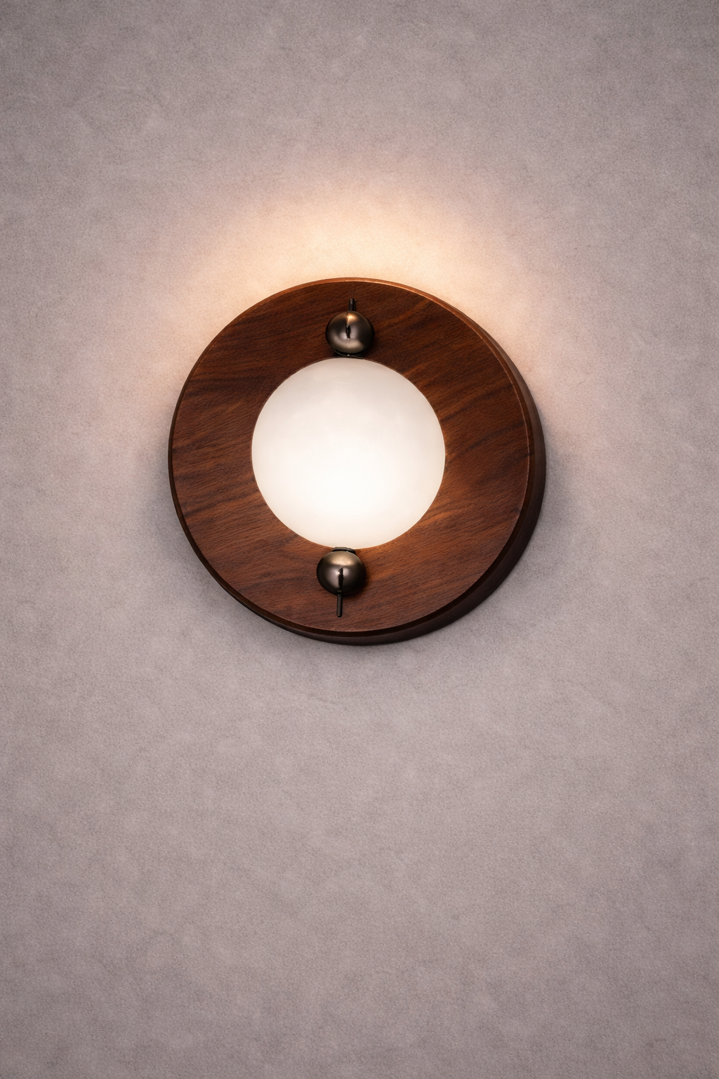 HDC Luxury Wooden Finish Circular Wall Light for Bedroom, Living Room & Ambient Décor