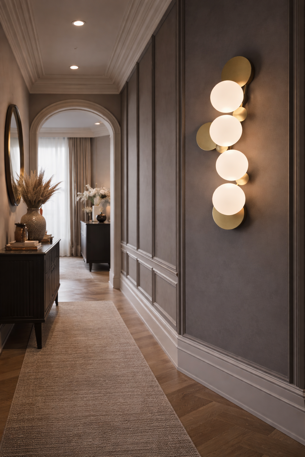 HDC Luxury Modern Gold Glass Globe Wall Light for Bedroom, Living Room & Hotel Décor