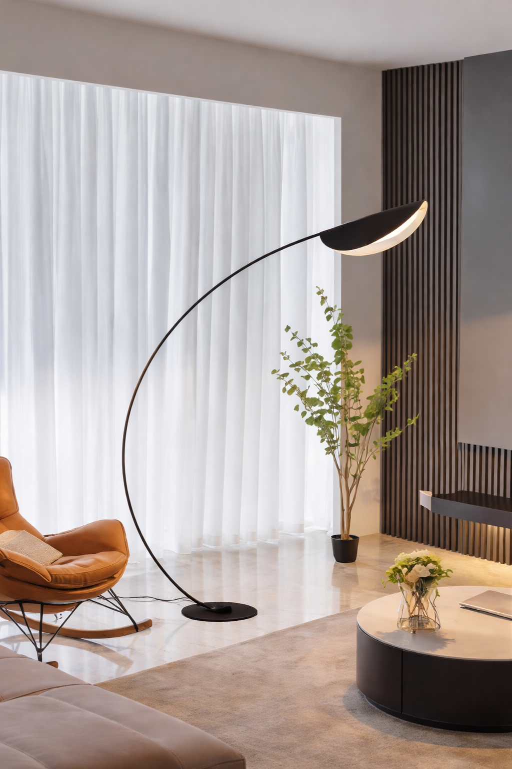 HDC Modern Curved LED Floor Lamp for Living Room & Bedroom