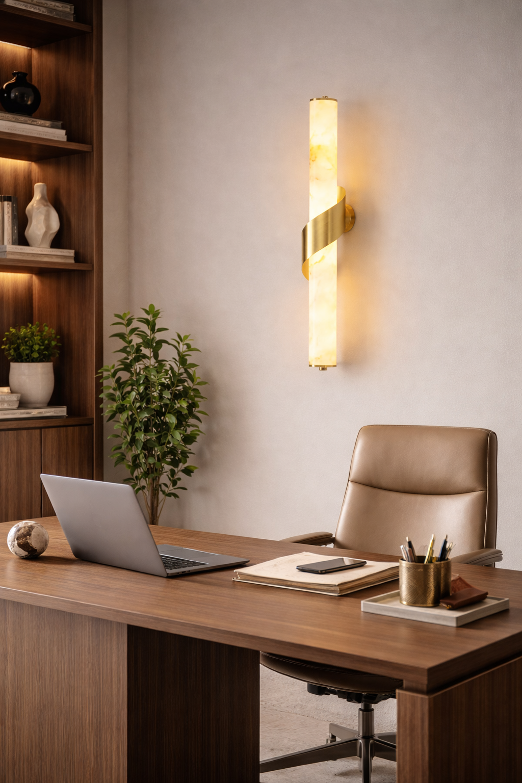 HDC 600mm Luxury Modern Alabaster Wall Light For Living Room