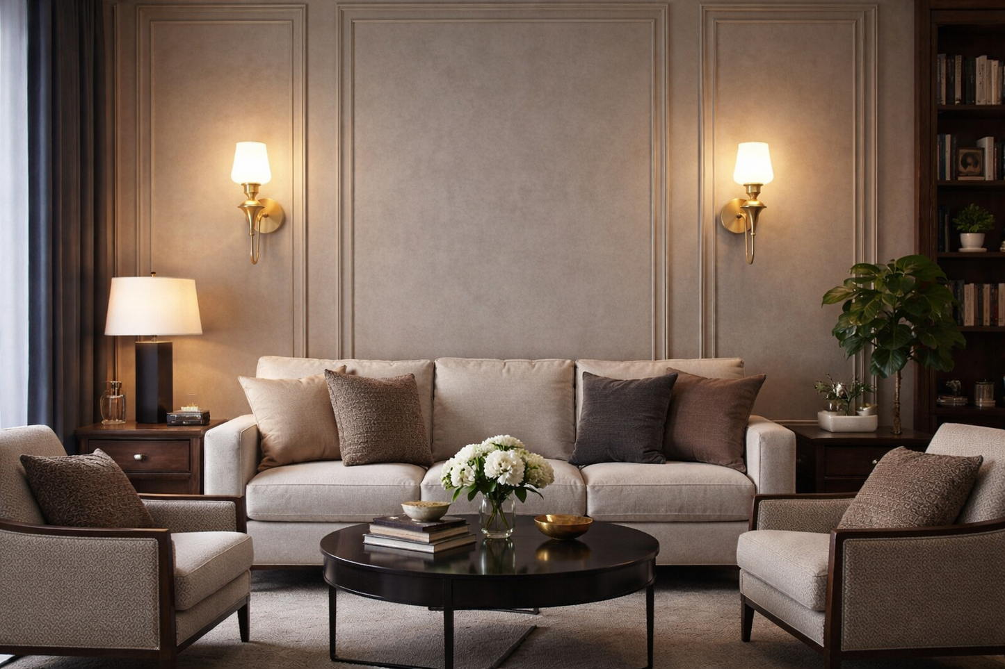 HDC Brass Finish Luxury Classic Wall Light with Glass Shade for Bedroom & Living Room