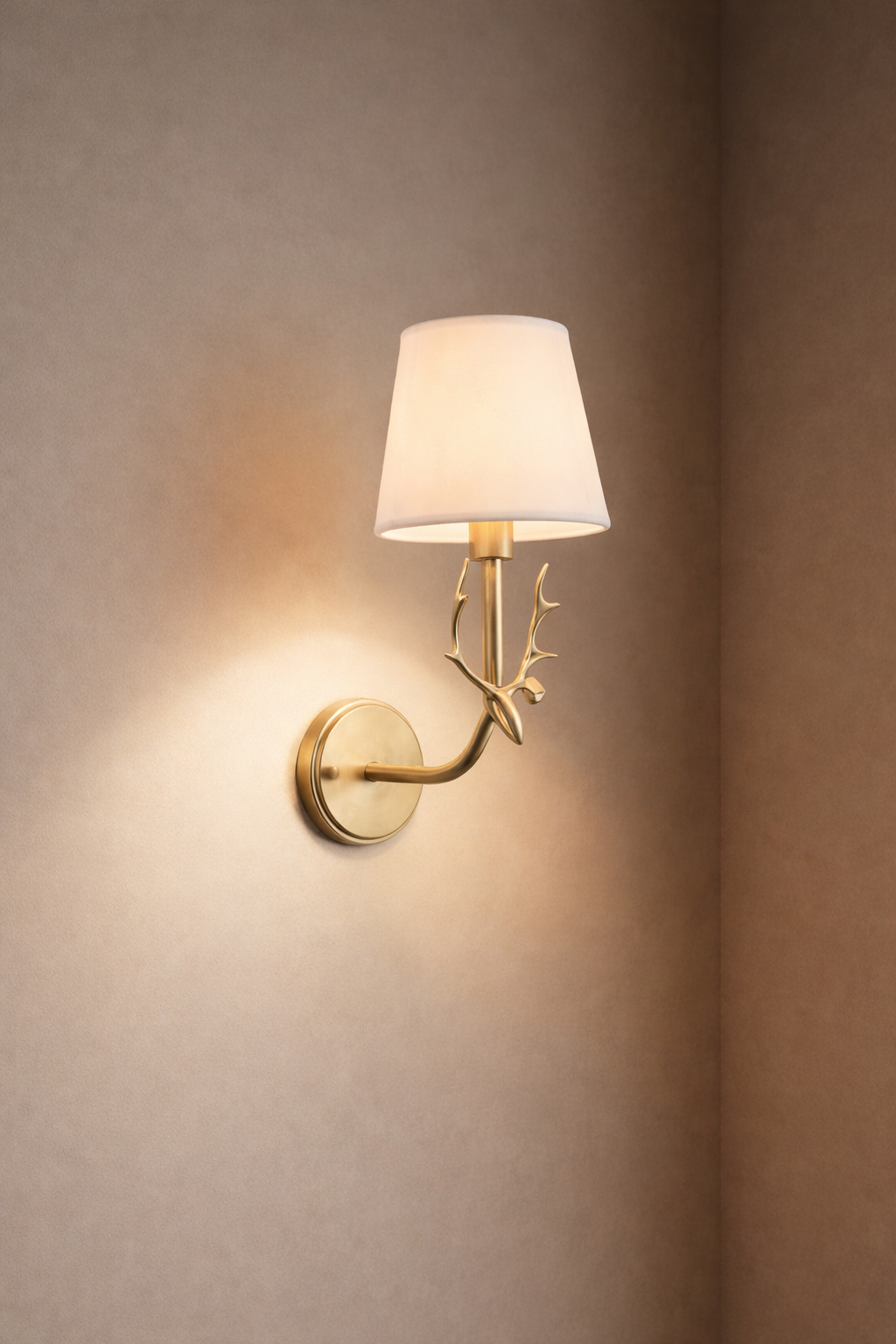 HDC Luxury Classic Fabric Shade Deer Wall Light for Living Room & Bedroom
