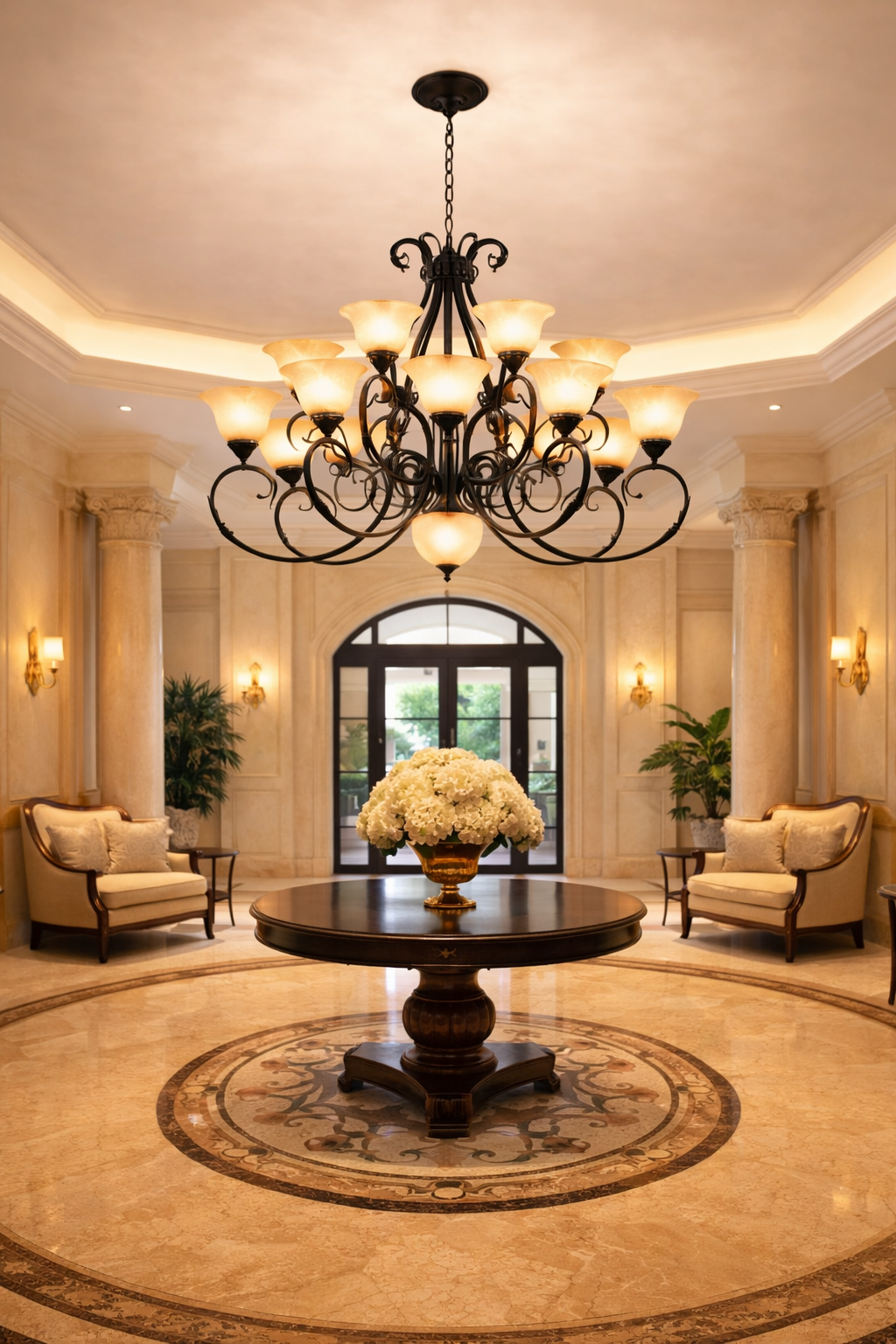 HDC Luxury 9 Lights Vintage Multi-Arm Chandelier Light for Living Room & Dining Area