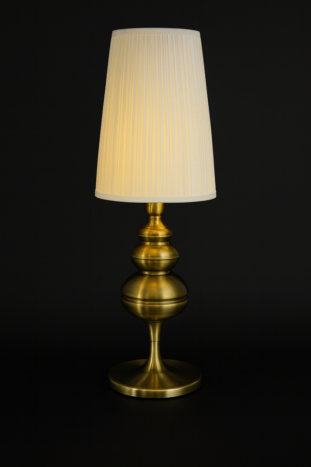 Hdc Luxury Golden Table Lamp with Pleated Fabric Shade