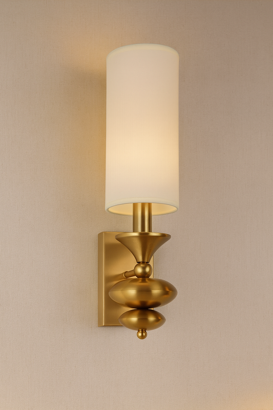 HDC Imperial Ivory Single Light Wall Sconce with Gold Sculpted Detailing