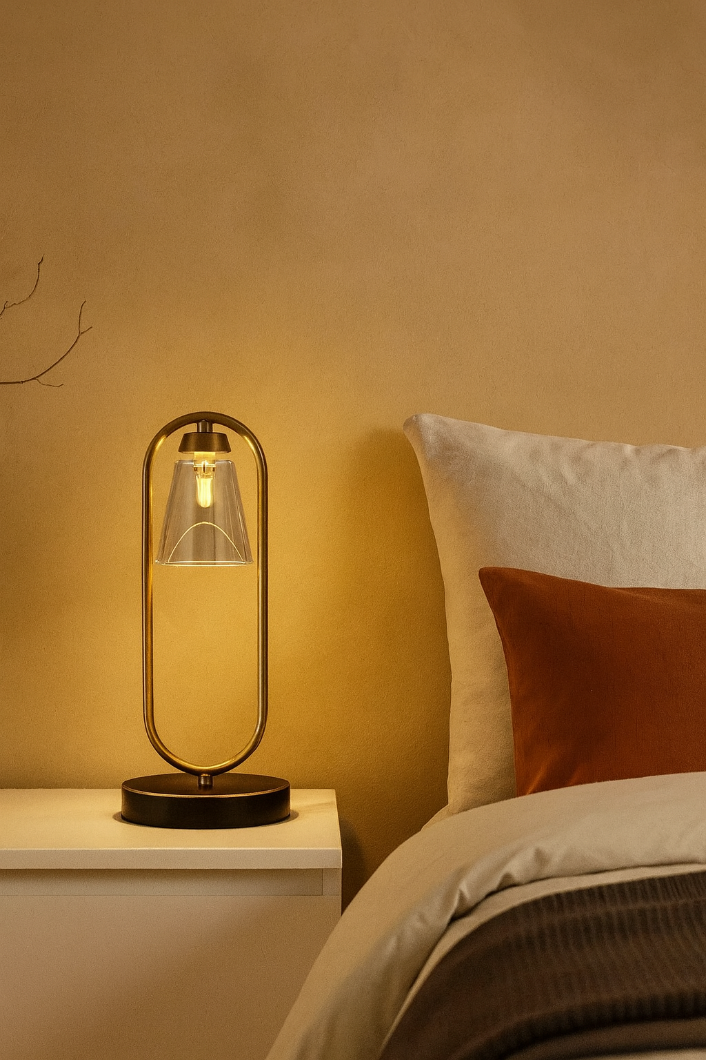 HDC copper table lamp bedroom bedside lamp