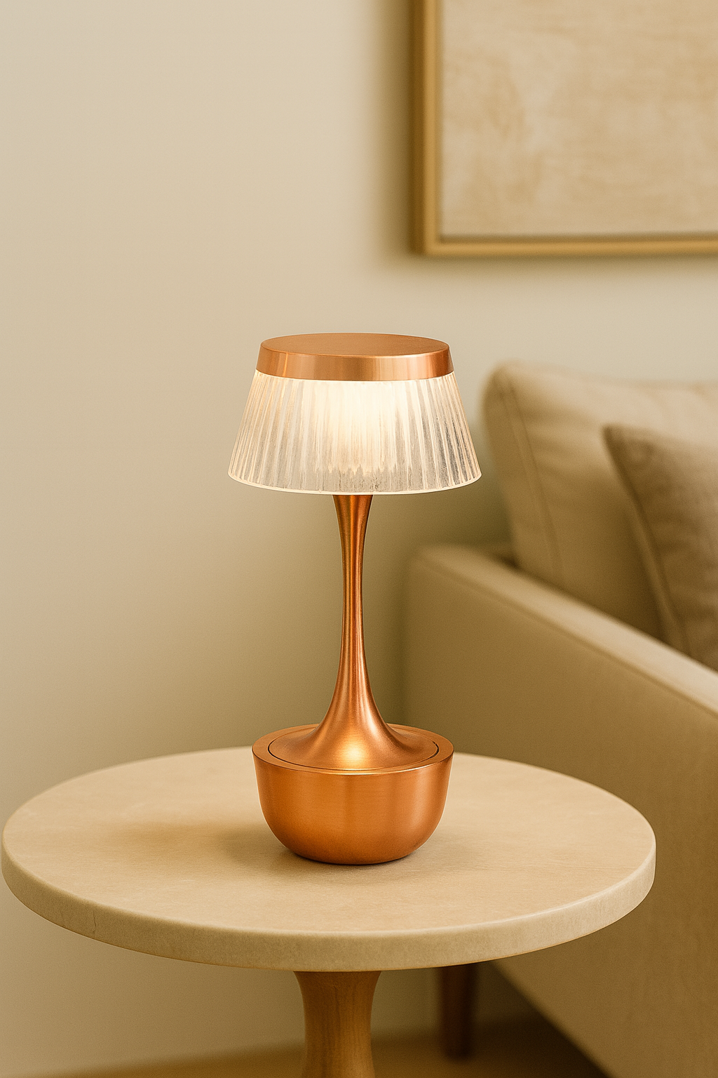 Hdc Mushroom Table Lamp Home Elegant Decorative Living Room Bedside Crystal Desk Lamp Hallway Lamp Living Room Cofe Bar for Bedroom - Rose Gold