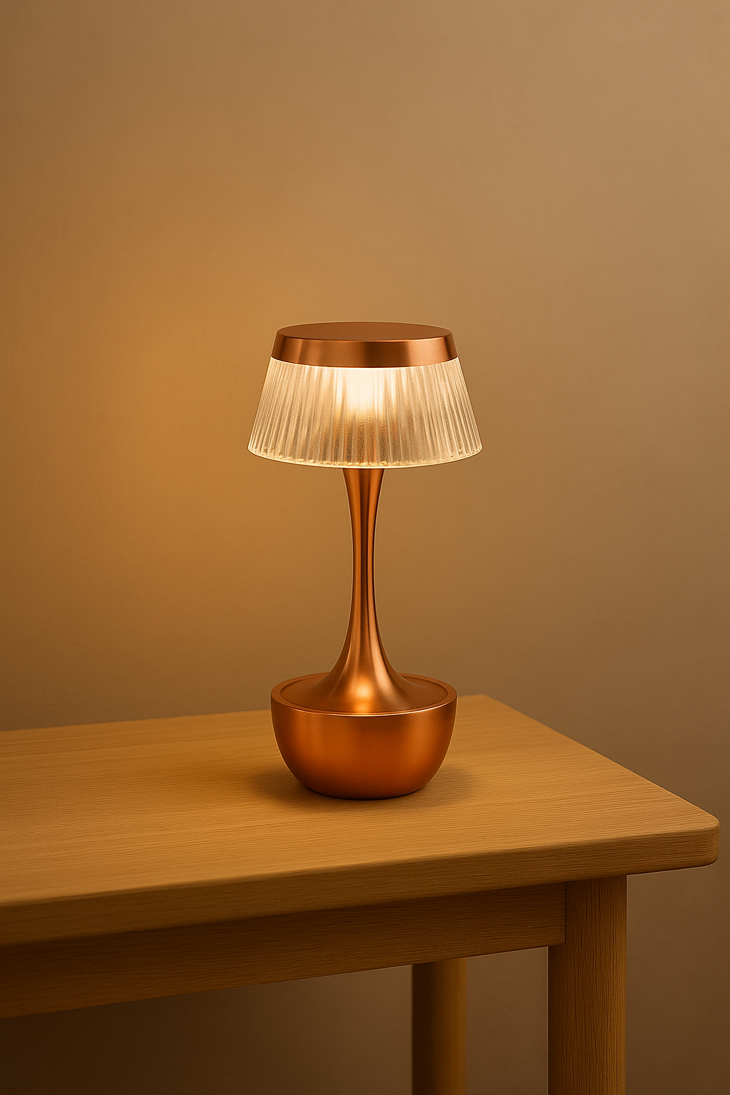 Hdc Mushroom Table Lamp Home Elegant Decorative Living Room Bedside Crystal Desk Lamp Hallway Lamp Living Room Cofe Bar for Bedroom - Rose Gold