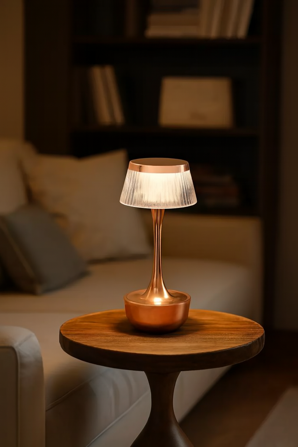 Hdc Mushroom Table Lamp Home Elegant Decorative Living Room Bedside Crystal Desk Lamp Hallway Lamp Living Room Cofe Bar for Bedroom - Rose Gold