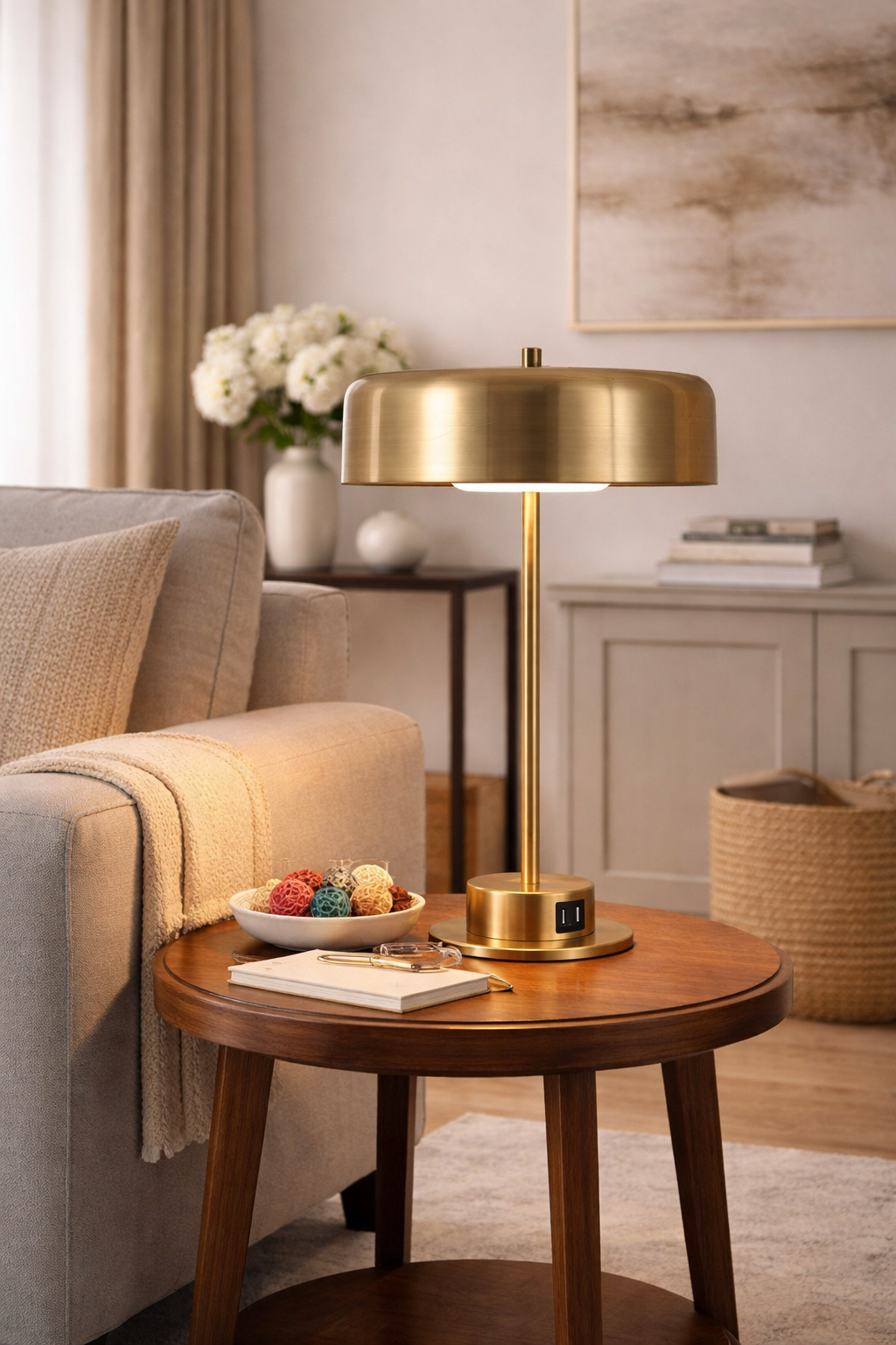 HDC 40 Watt Premium Rose Gold/Gold Table Lamp with Touch Control & USB Charging