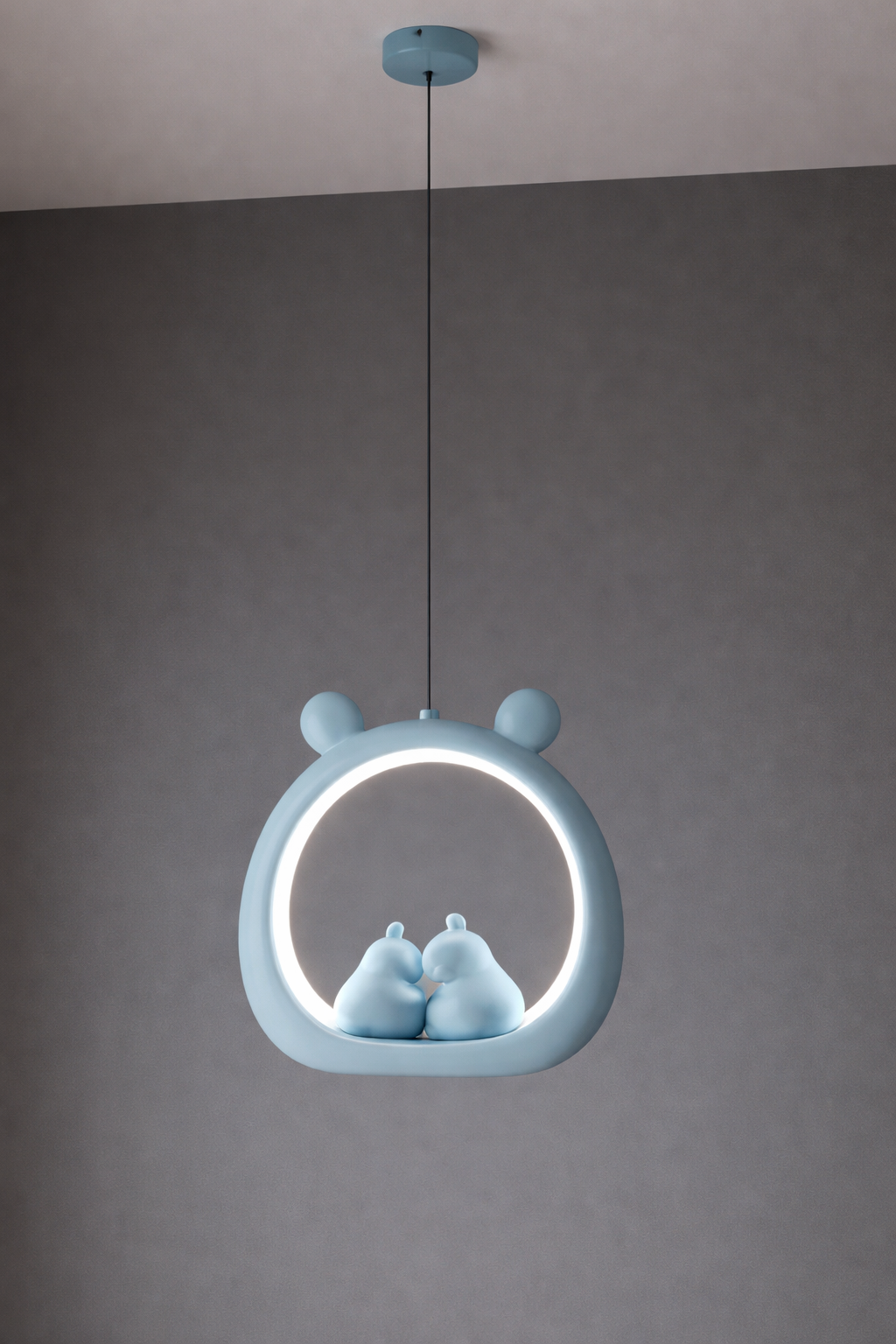 Hdc Kids’ Pink & Blue Bear Cute LED Pendant Light for Childrens Room Bedroom Nursery Kids Lights