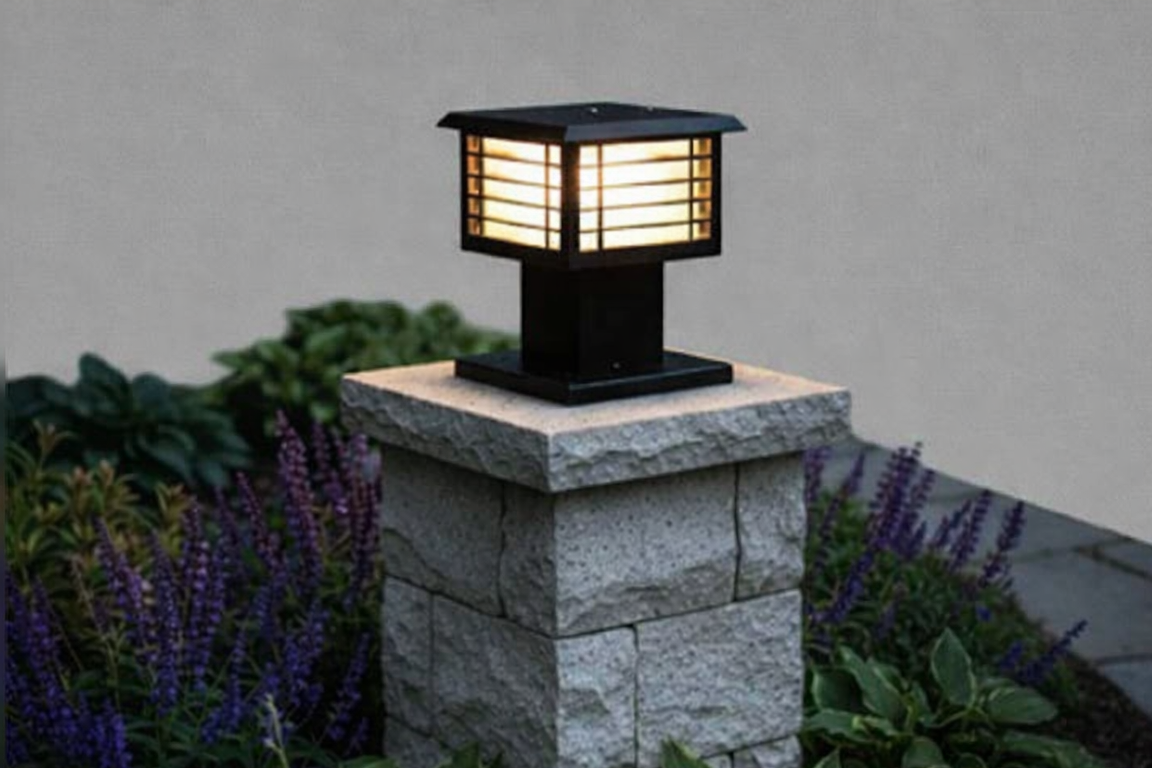 HDC Modern Black Finish, Water-Resistant Outdoor LED Gate Light for Courtyard Door Decorative Lamp