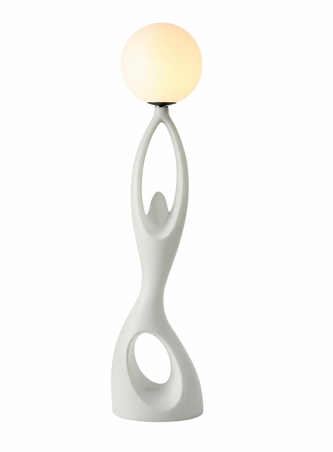 HDC Modern Sculptural Floor Lamp with Frosted Globe Shade for Bedroom, Living Room