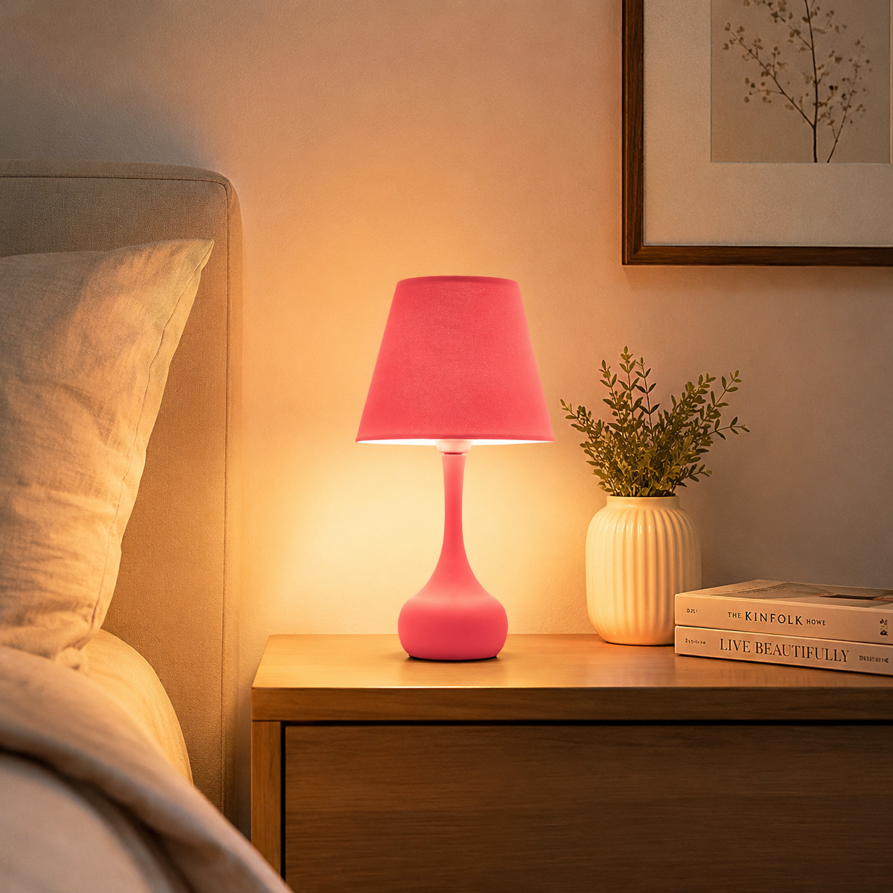 HDC Modern Blue Fabric Table Lamp
