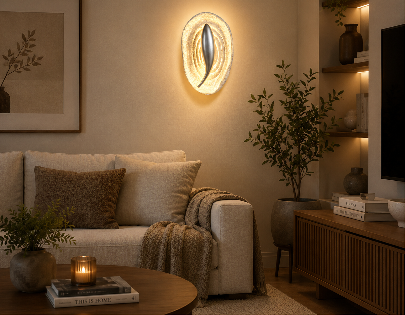 HDC Modern Gold/ Silver Resin Wall Light for Bedroom, Living Room