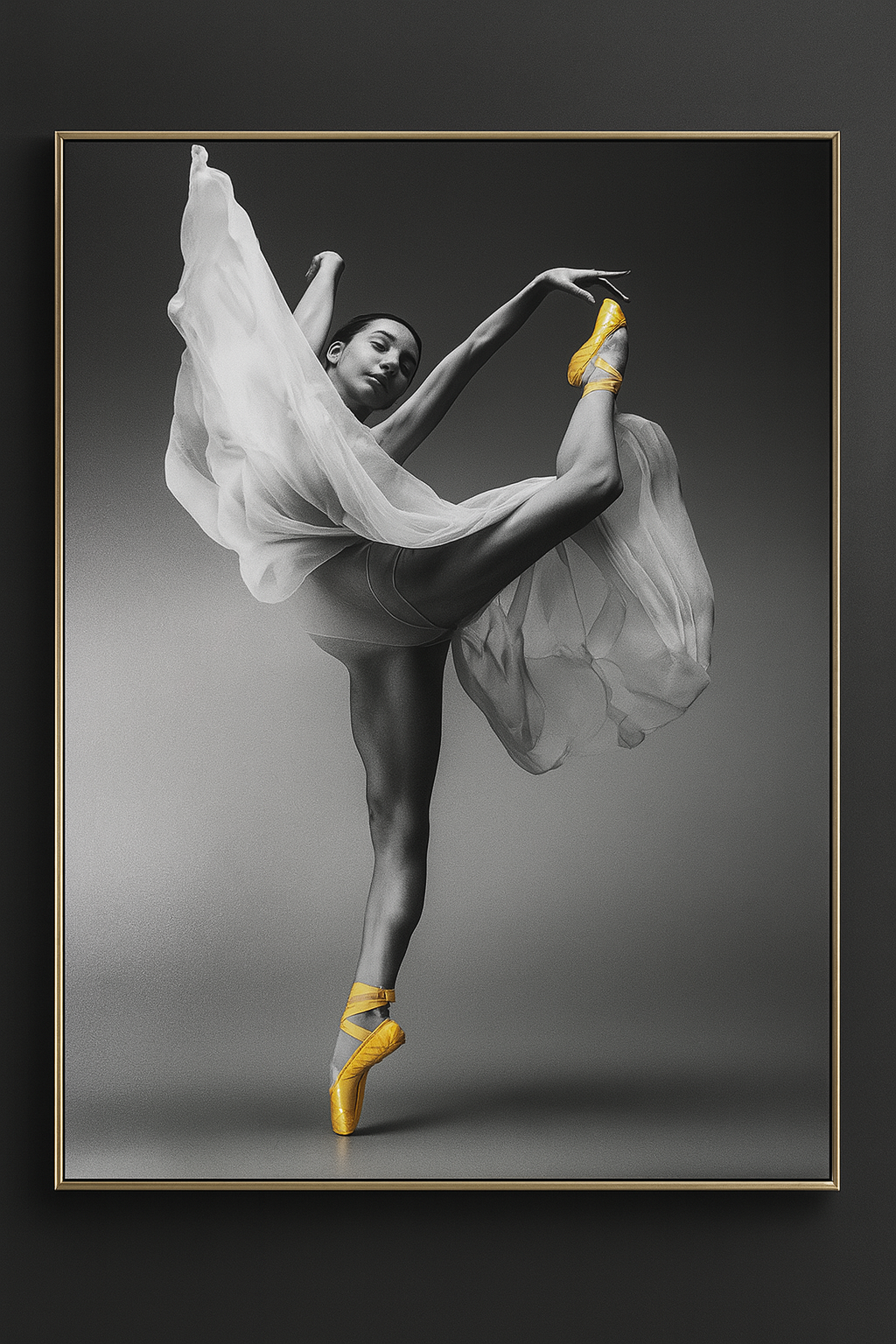 Hdc Graceful Ballet Dancer Canvas Painting Gift Elegant Dance Art for Home and Living Room Décor