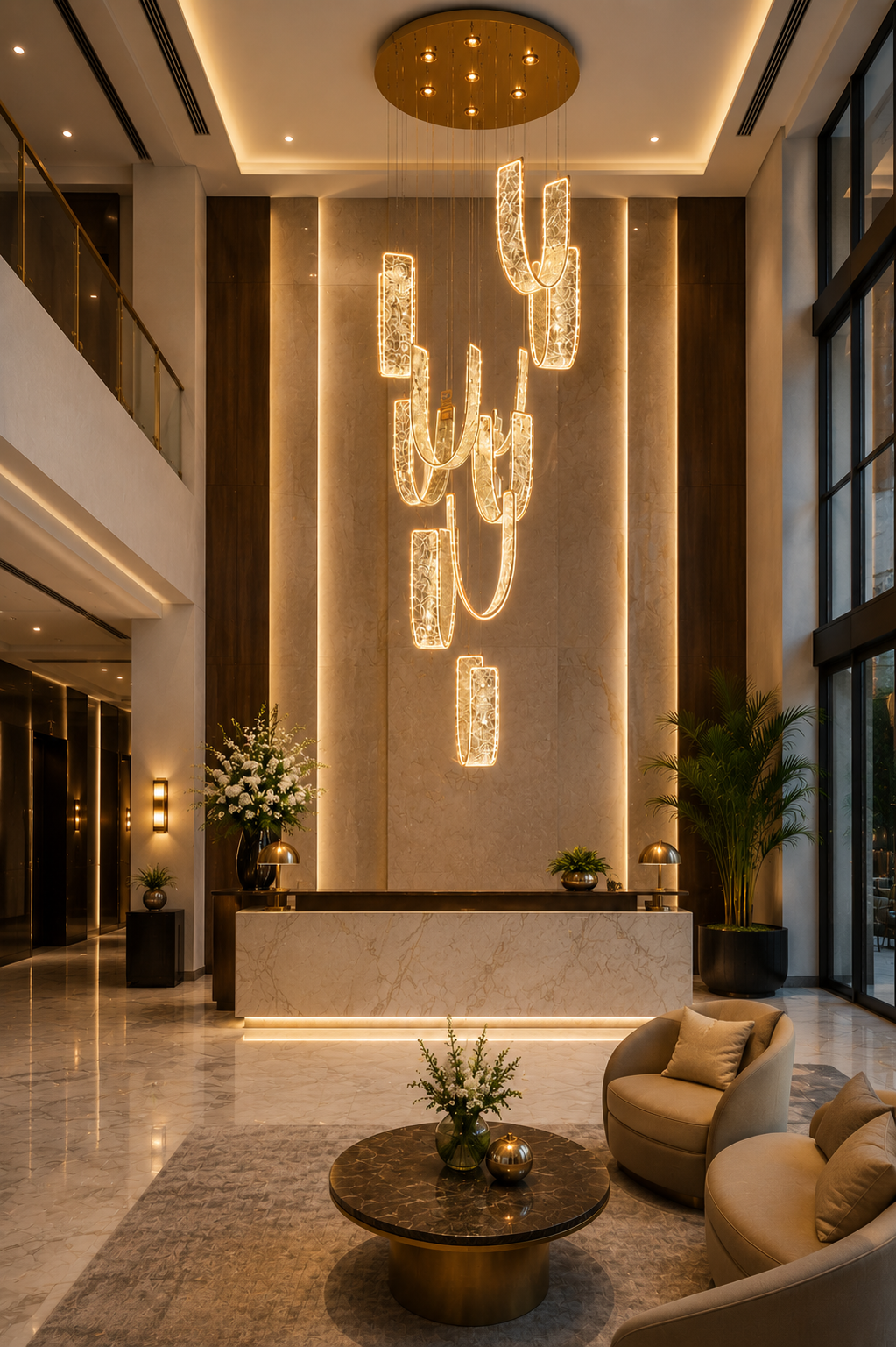 HDC 10 Light Luxury Loop Chandelier for Staircase & Double Height Spaces