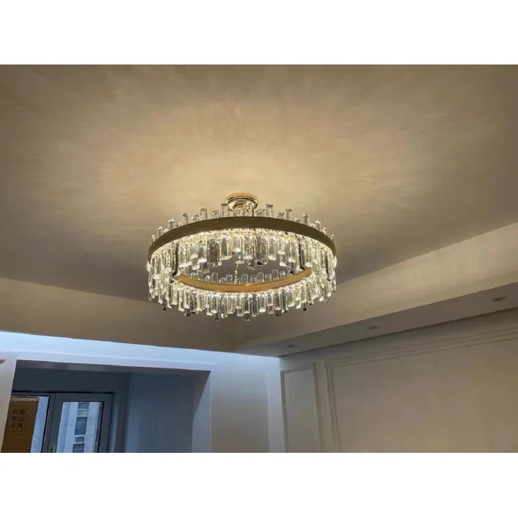Hdc 500mm Drum Shape Crystal Chandelier Pendant Lights