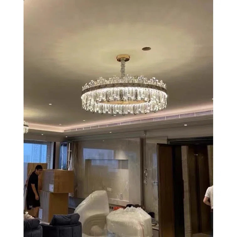 Hdc 500mm Drum Shape Crystal Chandelier Pendant Lights