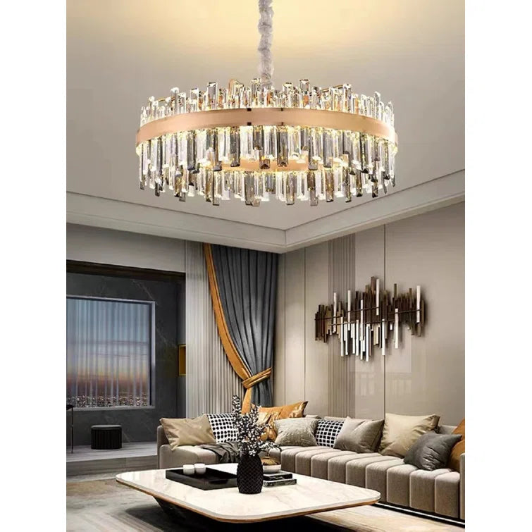Hdc 500mm Drum Shape Crystal Chandelier Pendant Lights