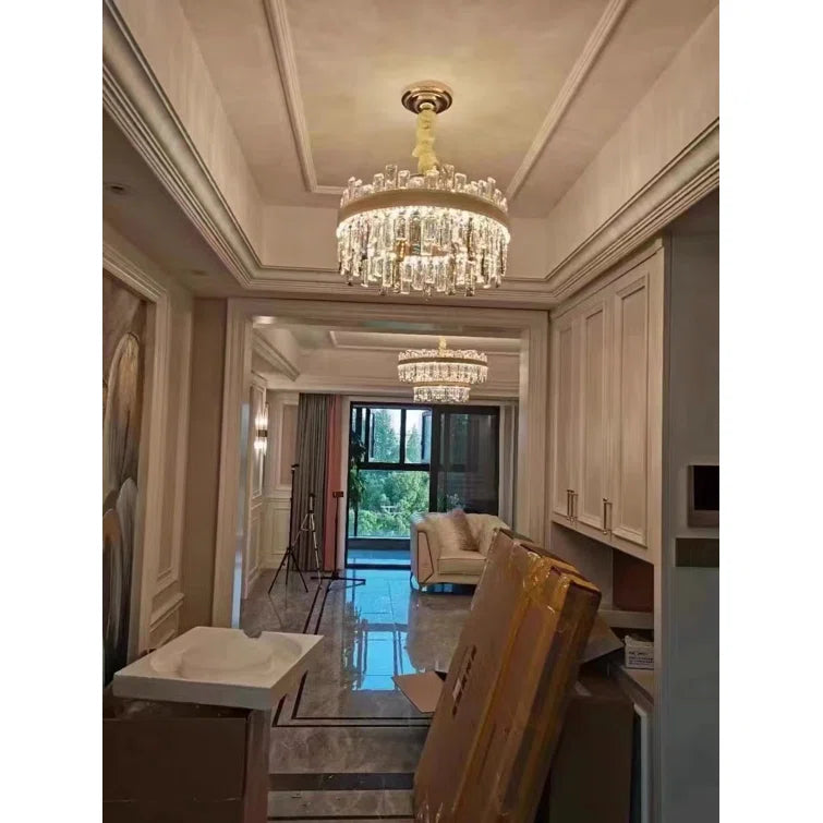 Hdc 500mm Drum Shape Crystal Chandelier Pendant Lights