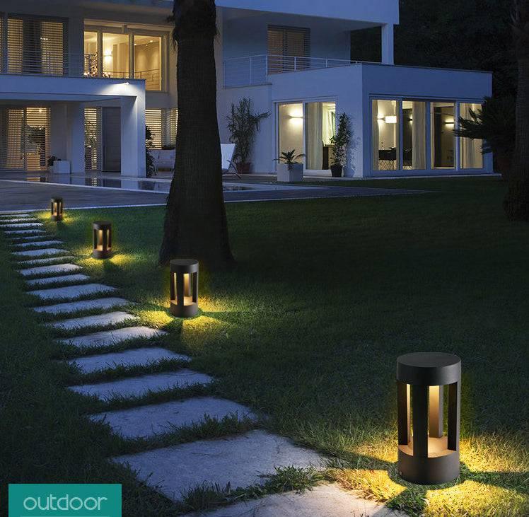HDC Led 300MM Grey Body Acrylic Bollard Outdoor Garden Park Driveway Light - Warm White