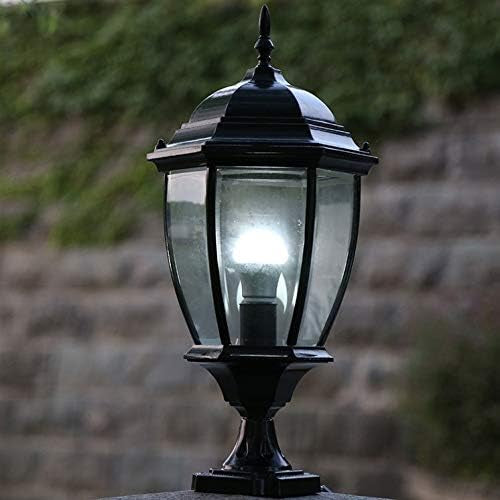 HDC Traditional Luxury E27 Outdoor Garden Glass Post Light Waterproof Courtyard Door Decorative Gate Lamp