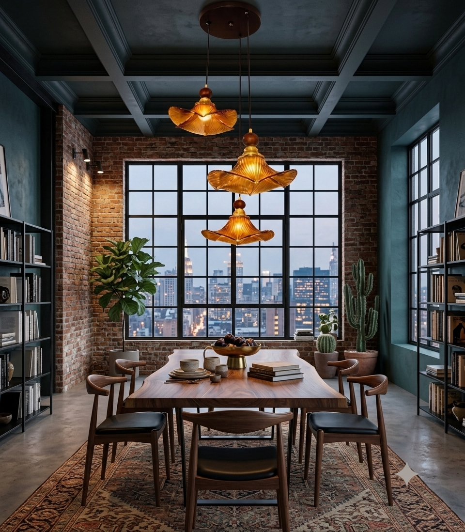 HDC Luxury Brown-Color Glass Pendant Hanging Light