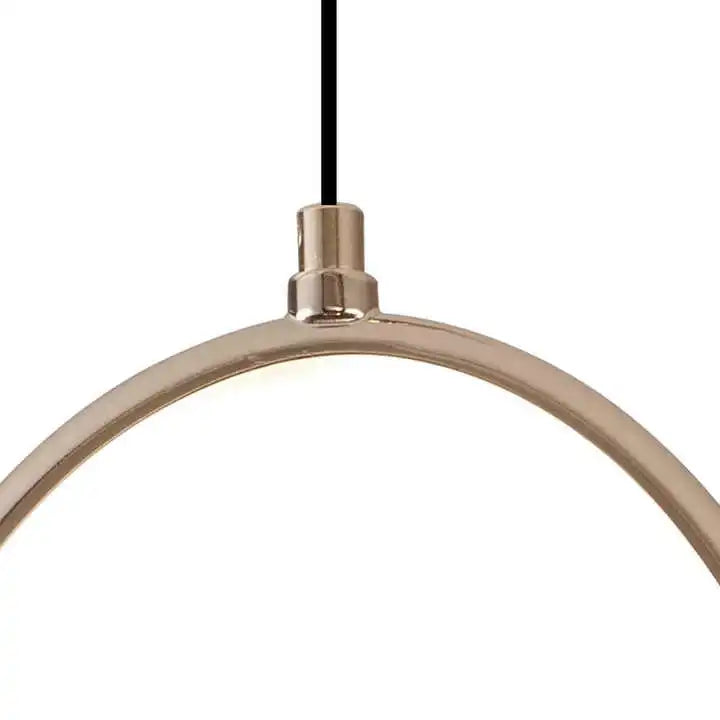 HDC Led Gold Ring Glass Crystal Hanging Pendant Ceiling Light - Warm White