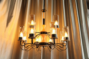 HDC Unique 8 Head Circle Decorative Black Ceiling Light