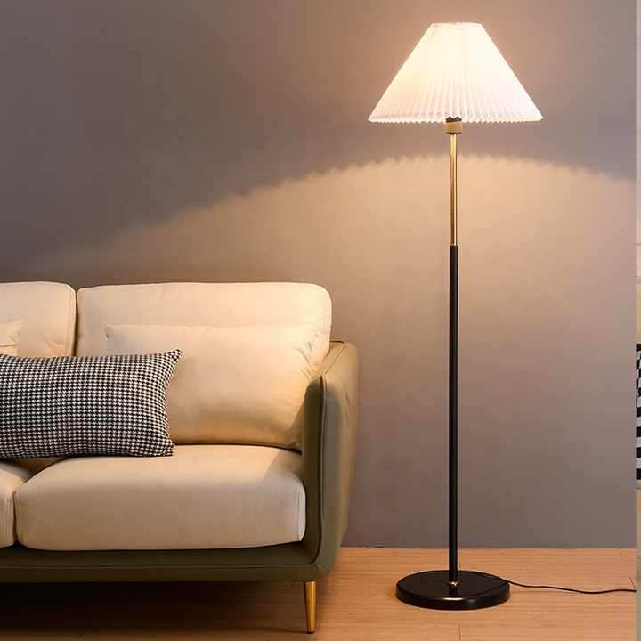 Hdc Bedroom Bedside Sofa Study Floor Lamp Retro Light Wood Grain Floor Lamp
