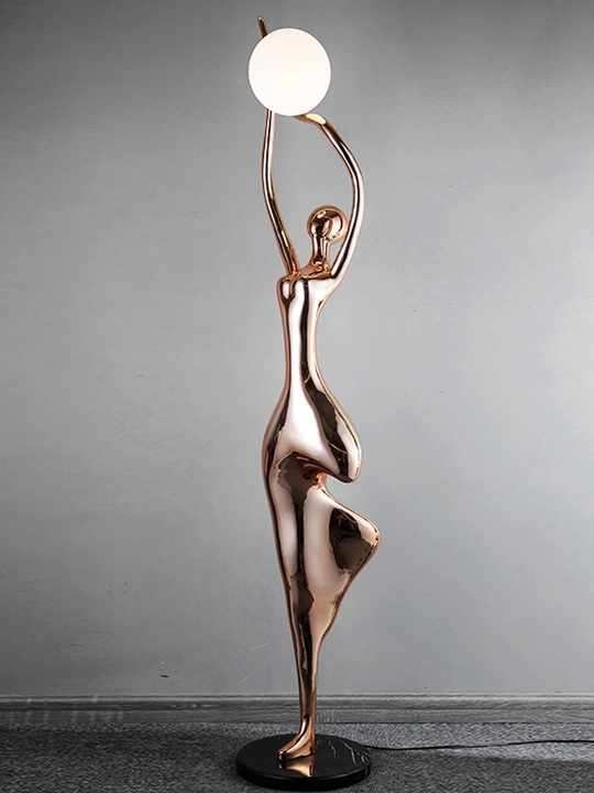 Hdc Rosegold Lady Art Sculpture Living Room Creative Abstract Character Decorative Floor Lamp