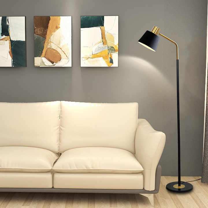 Hdc Modern Simple Iron Floor Lamp Adjustable Lampshade Reading Lamp Living Room Floor Light Standing Light