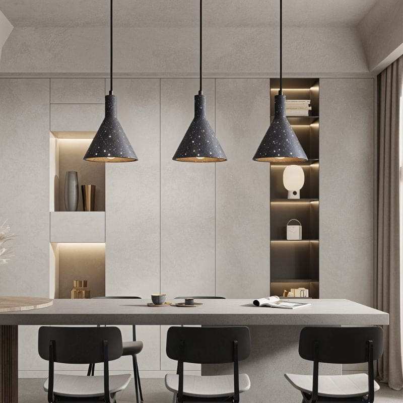 Hdc Nordic Modern Pendant Lamp for Beside Bedroom Living Dinning Room Light Creative Hanging Terrazzo Pendant Lighting (White)