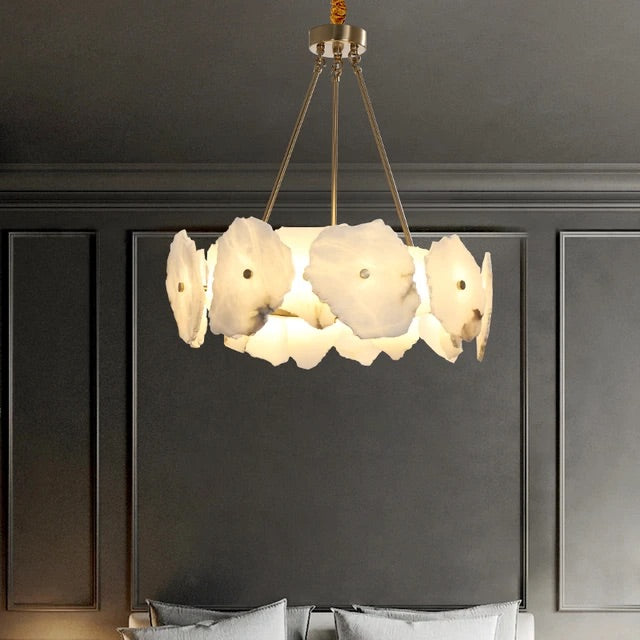 HDC 600mm Vintage Round Natural Stone Pendant Light Kitchen Ceiling Hanging Lamp