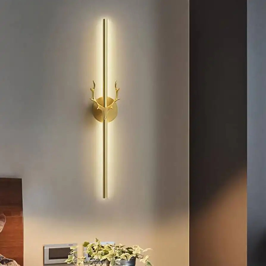HDC 600 Modern Long Gold Deer Led Wall Lamp - Tricolor