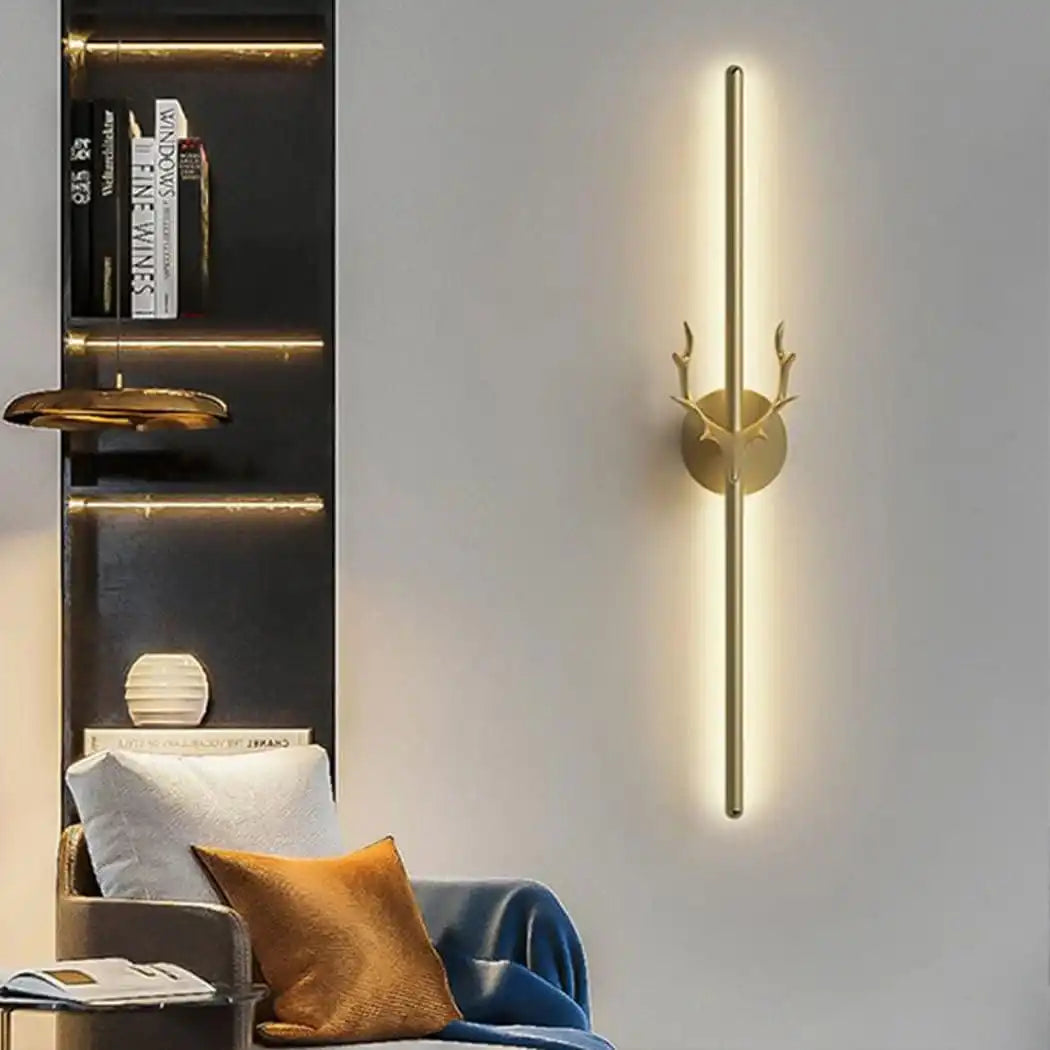 HDC 600 Modern Long Gold Deer Led Wall Lamp - Tricolor
