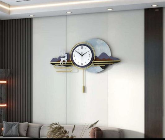 Hdc Modern Creative Deer Metal Wall Clock For Living Room, Bedroom, Home Decor