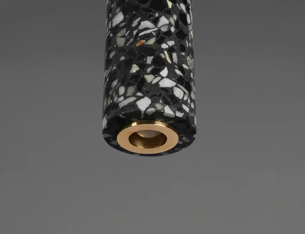 HDC Modern Nordic Modern Minimalist Natural Stone Droplight Pendant Lamp For Living Room Luxury Restaurant (Black)