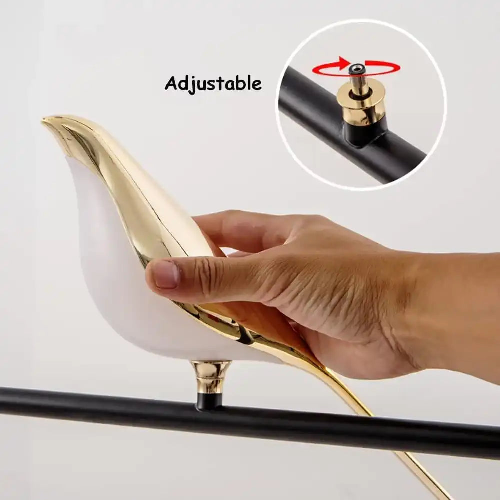 HDC Led Bird Modern Gold Black Metal Wall Light For Drawing Room - Tricolor